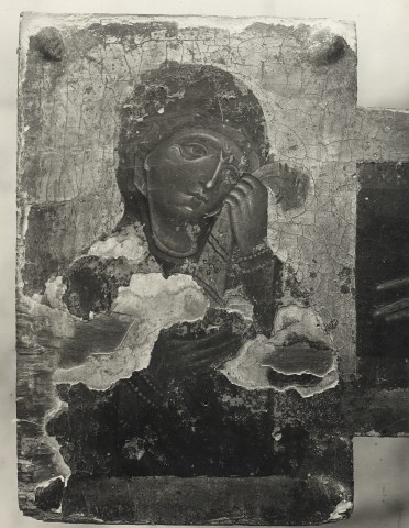 Istituto Centrale per il Catalogo e la Documentazione: Fototeca Nazionale — Giunta Pisano - sec. XIII - Madonna — particolare, prima del restauro 1937